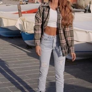 Zara Olive Fringe Studded Shacket